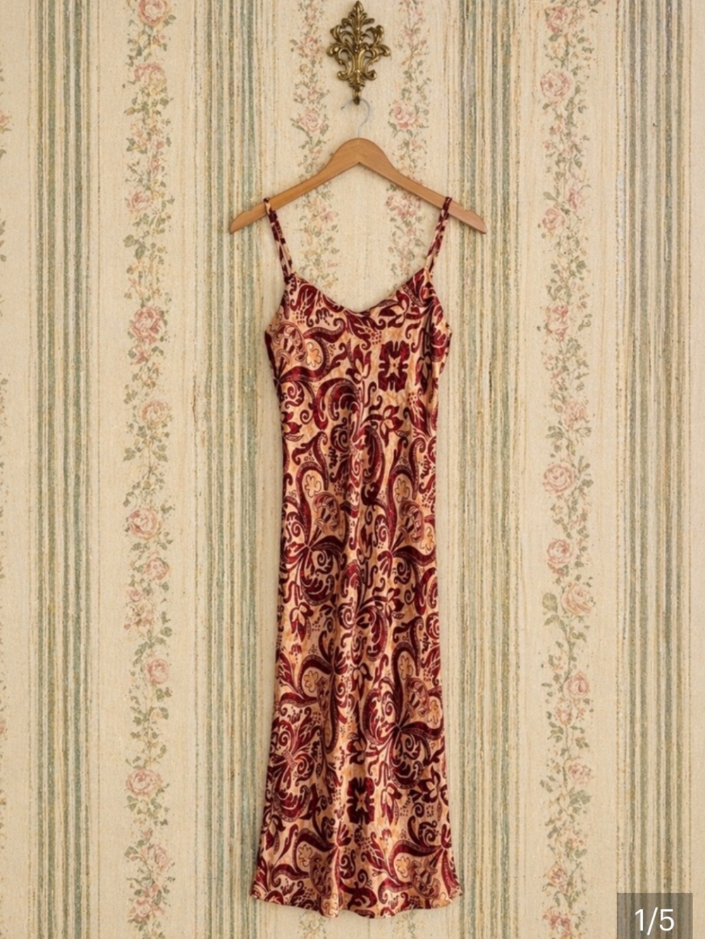 Diane von Furstenberg Red and Gold Paisley Silk dress 6